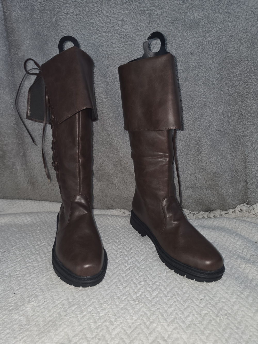 Medieval Pirate Boots Renaissance Boots for Men Size 11Mid Calf Lace up Gothic - Picture 10 of 16